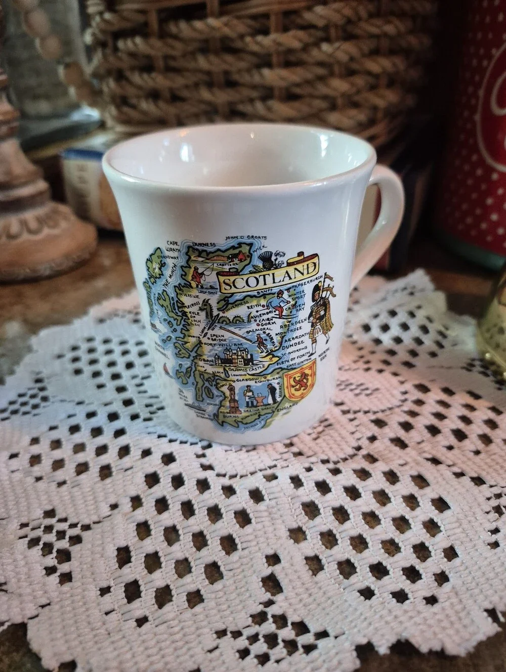 Vintage Map Scotland Made In England Mug